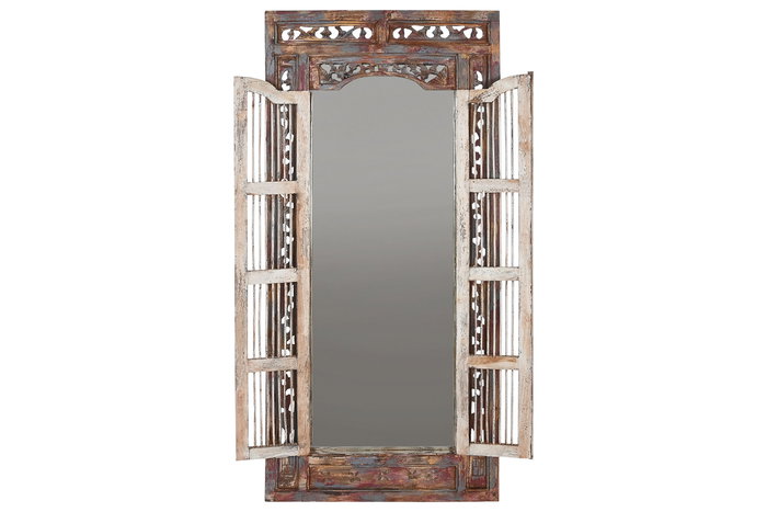 DKD Home Decor Antik blue Espejo Mediterraneo Azul Rozado 4 x 180 x 90 cm