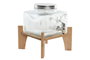 DKD Home Decor Dispensador de Bebidas de Cristal y Bambú 3,5L
