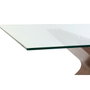 DKD Home Decor Mesa de Comedor Moderna Marrón Oscuro Transparente 180 x 100 x 76 cm