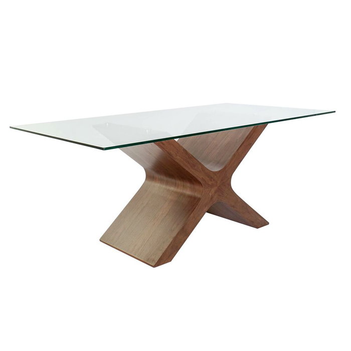 DKD Home Decor Mesa de Comedor Moderna Marrón Oscuro Transparente 180 x 100 x 76 cm DKD Home Decor Mesa de Comedor Moderna Marrón Oscuro Transparente 180 x 100 x 76 cm