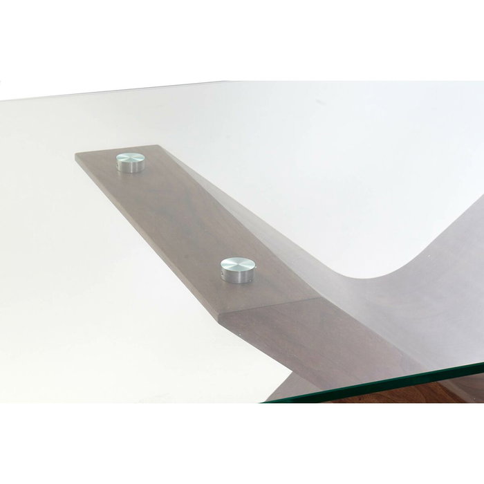 DKD Home Decor Mesa de Comedor Moderna Marrón Oscuro Transparente 180 x 100 x 76 cm DKD Home Decor Mesa de Comedor Moderna Marrón Oscuro Transparente 180 x 100 x 76 cm