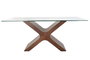 DKD Home Decor Mesa de Comedor Moderna Marrón Oscuro Transparente 180 x 100 x 76 cm