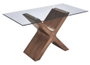 DKD Home Decor Mesa de Comedor Moderna Marrón Oscuro Transparente 180 x 100 x 76 cm