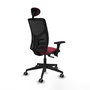 PIQUERAS Y CRESPO Silla de oficina Motilla Granate con respaldo de malla Negro