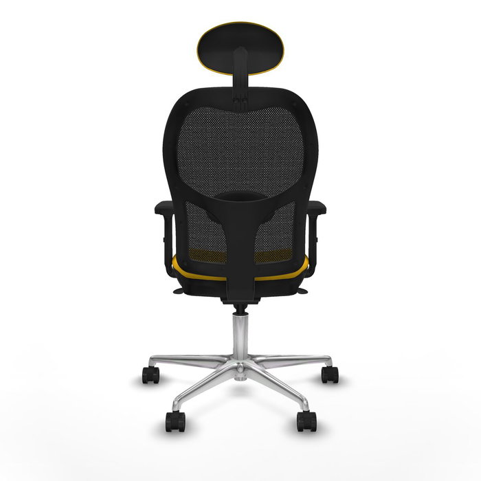 PIQUERAS Y CRESPO Silla de oficina Jorquera con mecanismo Sincro, Tela Amarilla y Malla Negra PIQUERAS Y CRESPO Silla de oficina Jorquera con mecanismo Sincro, Tela Amarilla y Malla Negra