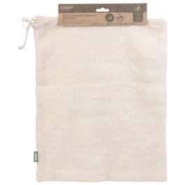 Cook Concept Juego de 2 Bolsas de Malla de Algodón Reutilizables para Frutas y Verduras
