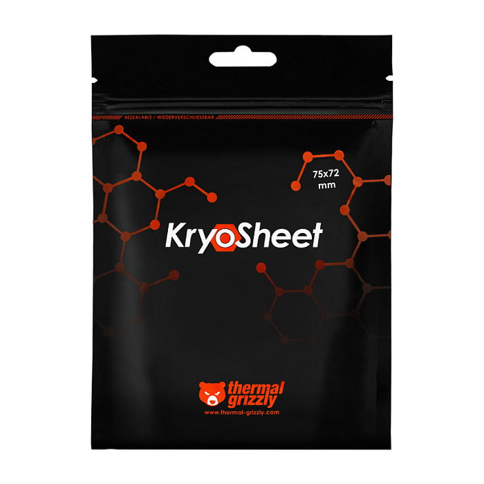 Thermal Grizzly KryoSheet 75x72 mm (anthrazit) de hoja térmica
