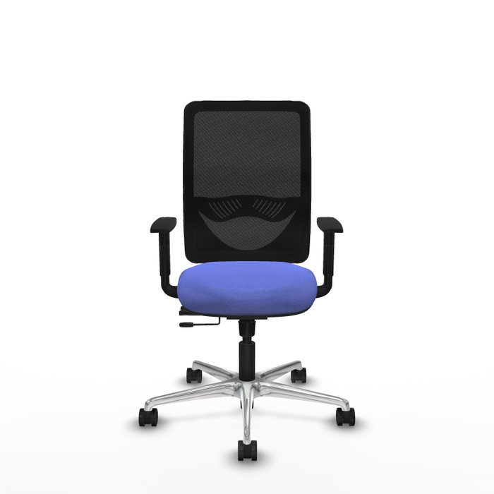 PIQUERAS Y CRESPO Silla de oficina Zulema con mecanismo Sincro/Traslack, Azul claro y Negro
