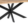 Mesa Comedor Natural-Negro Madera-Hierro 180 X 90 X 79 cm