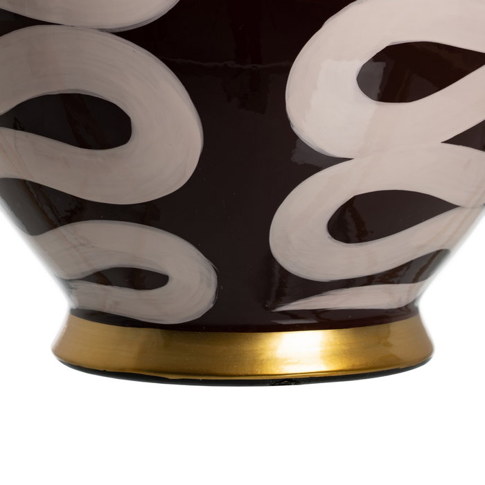 Jarrón Blanco-Marrón Porcelana 20 X 20 X 21 cm