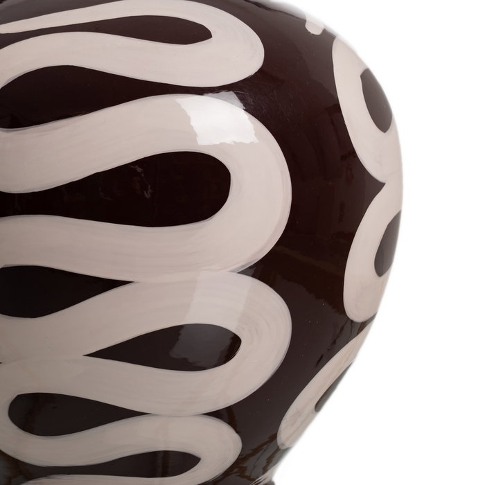 Jarrón Blanco-Marrón Porcelana 20 X 20 X 21 cm