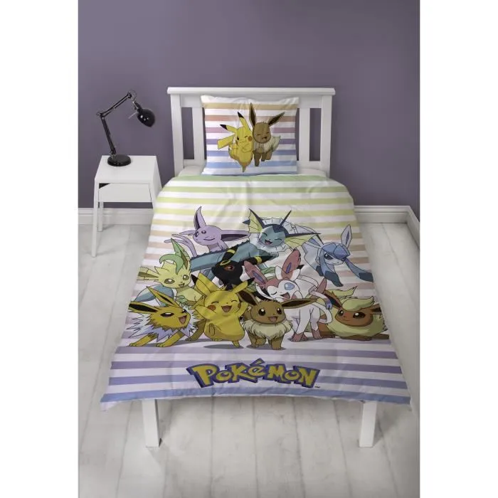 Pokemon Juego de Cama Reversible Pikachu y Eevee Microfibra Funda Nórdica 140x200 cm + Funda Almohada 63x63 cm Pokemon Juego de Cama Reversible Pikachu y Eevee Microfibra Funda Nórdica 140x200 cm + Funda Almohada 63x63 cm