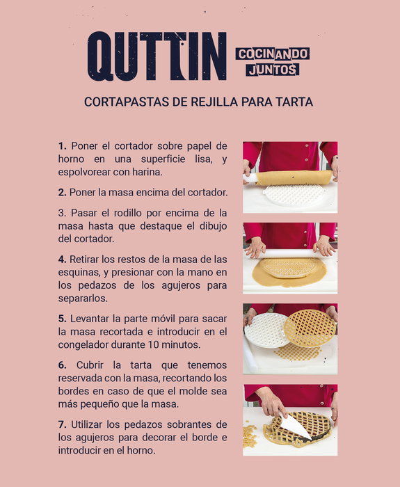 Quttin Cortador de Masa para Pastel Celosía Redondo 30.2 cm x 34 cm x 2 cm (6 Unidades)