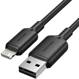 Vention Cable USB 2.0 Tipo A a Lightning 2 metros, Transmisión Datos 480 Mbps y Carga Rápida 2.4A, Negro