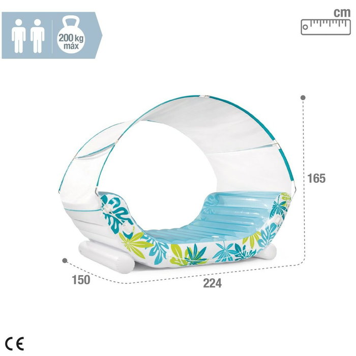 Colchoneta Hinchable Intex 224 x 165 x 150 cm (2 Unidades) Colchoneta Hinchable Intex 224 x 165 x 150 cm (2 Unidades)