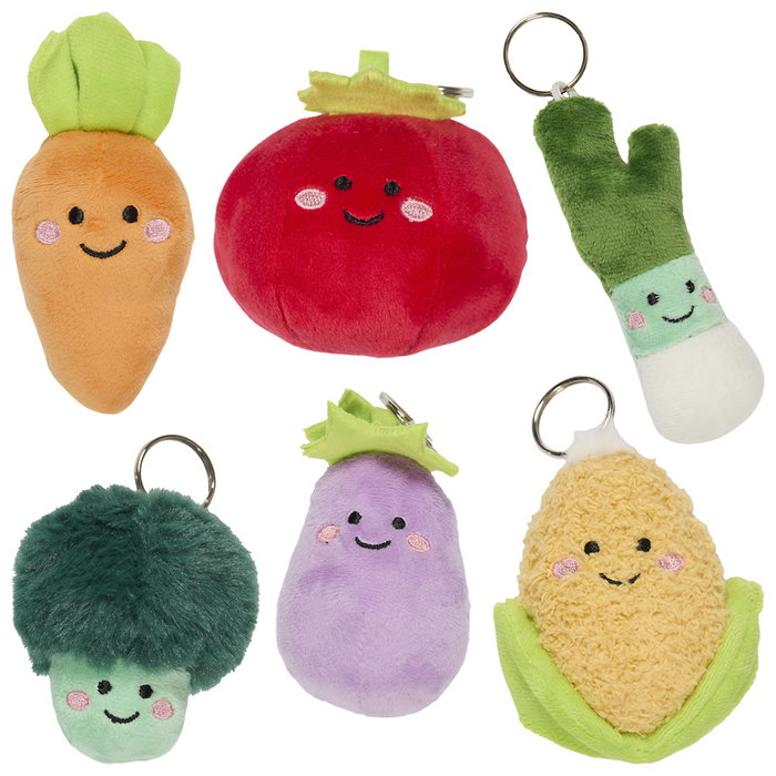 The Concept Factory Peluche Llavero Verdura Kawaii - Brócoli, Tomate, Zanahoria, Berenjena y más Modelos Surtidos