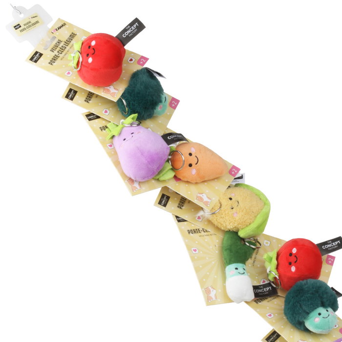 The Concept Factory Peluche Llavero Verdura Kawaii - Brócoli, Tomate, Zanahoria, Berenjena y más Modelos Surtidos