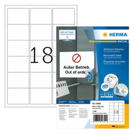 HERMA 10302 Etiquetas A4 Blanco 63,5x46,6 mm