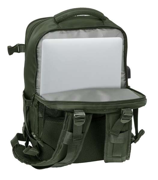 Safta Mochila Viaje Cabina Portatil 15,6'' Verde 29x44x19 cm