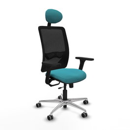PIQUERAS Y CRESPO Silla de oficina Zulema con mecanismo Sincro/Traslack Turquesa y Negro