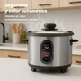 Grunkel RC-18L Arrocera con Capacidad 1.8 Litros, 700W, Acero Inoxidable, Función Mantener Caliente, Cuenco Antiadherente y Tapa de Cristal