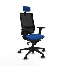 PIQUERAS Y CRESPO Silla de oficina Horna con mecanismo Sincro, Azul y Negro