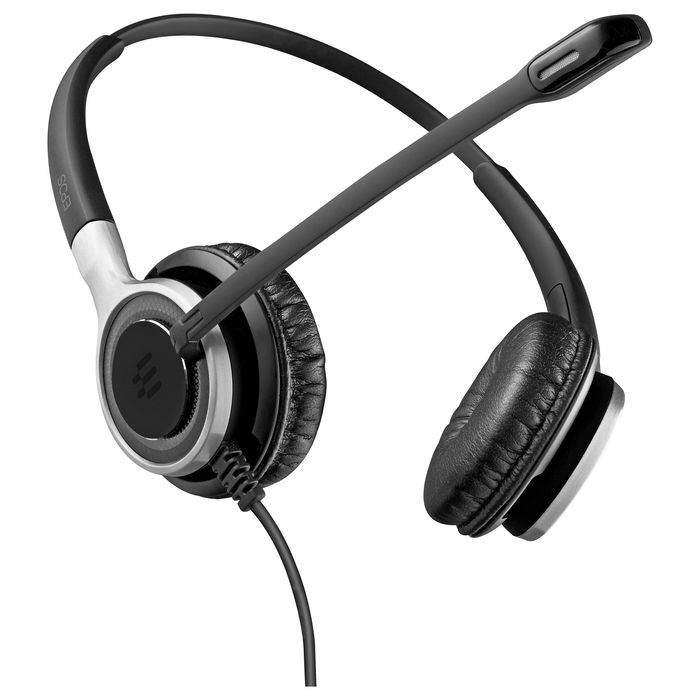EPOS Auriculares Impact SC 660 Alámbricos Diadema Supraaural - 50-18000 Hz, Cancelación de Ruido, Micrófono Boom, Negro/Plata