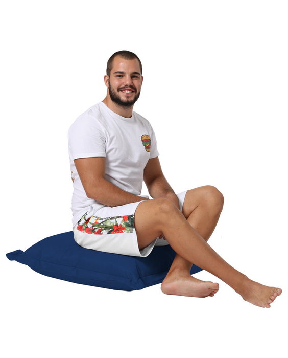 Atelier Del Sofa Cojín de Jardín 70x70 cm - Azul Oscuro, Tela Impermeable, Poliestireno Reciclado