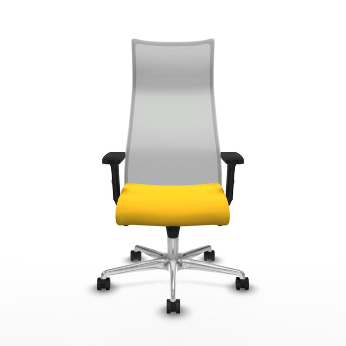 PIQUERAS Y CRESPO Silla de oficina Albacete malla sincro blanca y amarillo PIQUERAS Y CRESPO Silla de oficina Albacete malla sincro blanca y amarillo