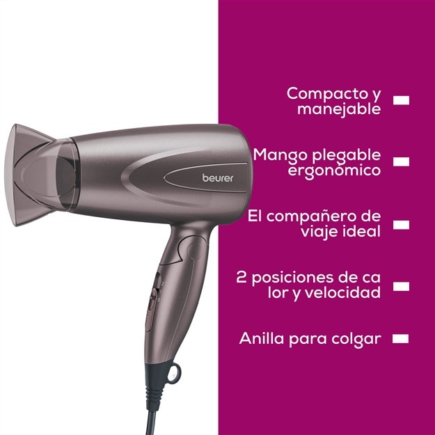 Beurer HC-17 Secador de Pelo Compacto Plegable 1.300 W