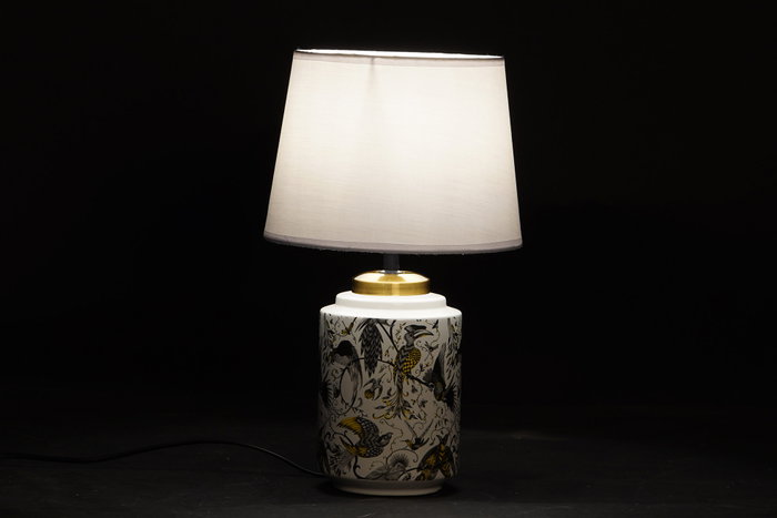 DKD Home Decor Lámpara Sobremesa Chic Blanco Beige Dorado Gres Algodón 25x42x25 cm (4 Unidades) DKD Home Decor Lámpara Sobremesa Chic Blanco Beige Dorado Gres Algodón 25x42x25 cm (4 Unidades)