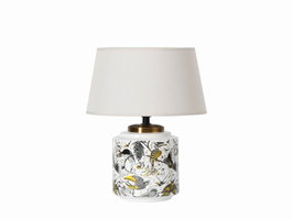 DKD Home Decor Lámpara Sobremesa Chic Blanco Beige Dorado Gres Algodón 25x42x25 cm (4 Unidades)