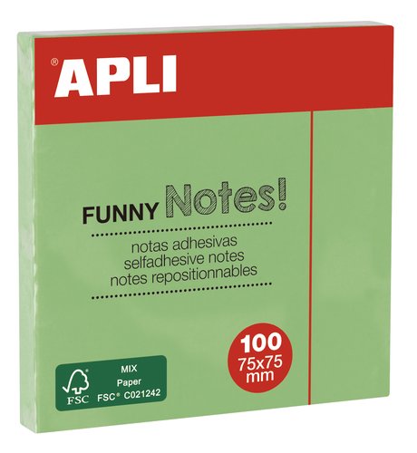 APLI Notas Adhesivas 75x75 mm Pastel Verde (Set de 12) APLI Notas Adhesivas 75x75 mm Pastel Verde (Set de 12)