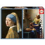 Educa Puzzle 2X1000 Joven De La Perla Y Lechera, Vermeer 20309 Pack Dos Puzzles 1000 Piezas Adultos