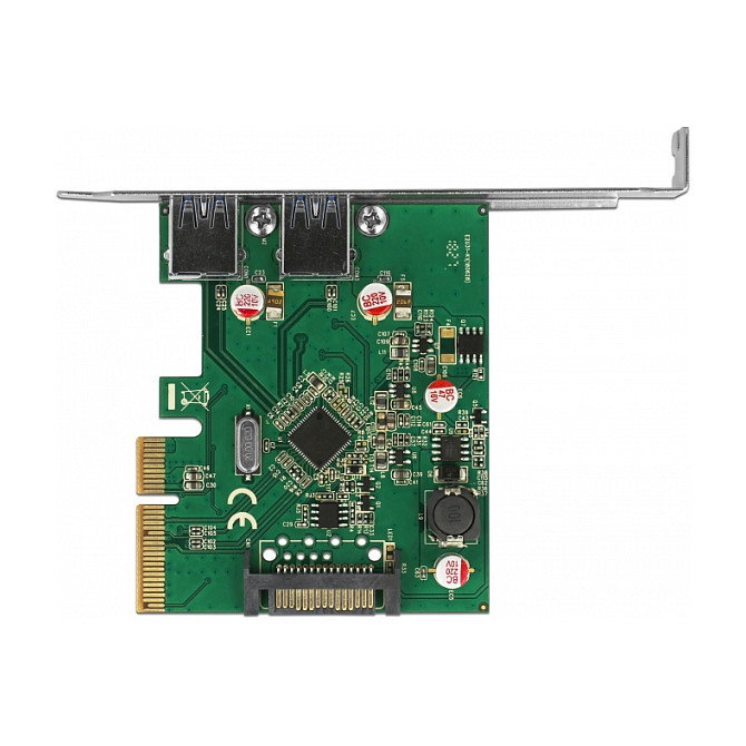 DeLOCK 90298 Tarjeta PCIe x4 a 2 Puertos USB 3.2 Gen 2 Tipo-A Externa, USB 3.2 Gen 1, PCIe 3.0, Controladora ASM3142, 10 Gbit/s, para Windows 10/7/8.1 y Linux