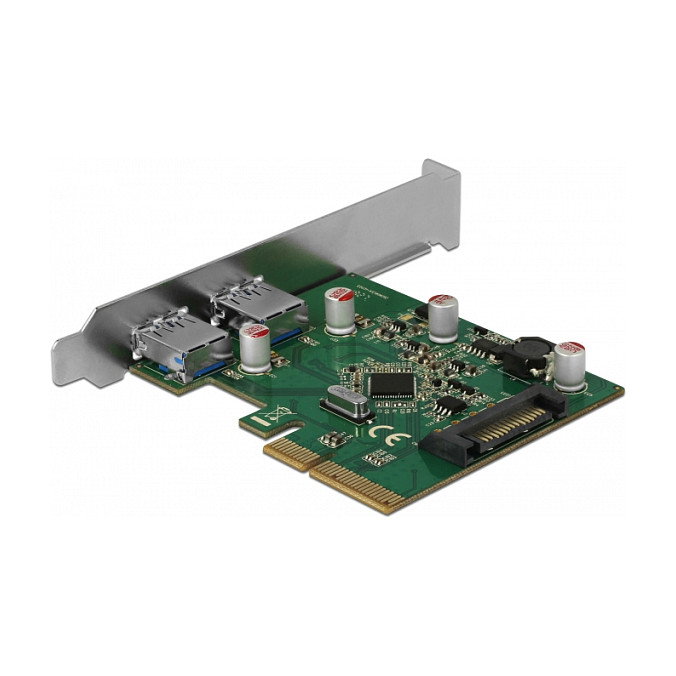 DeLOCK 90298 Tarjeta PCIe x4 a 2 Puertos USB 3.2 Gen 2 Tipo-A Externa, USB 3.2 Gen 1, PCIe 3.0, Controladora ASM3142, 10 Gbit/s, para Windows 10/7/8.1 y Linux