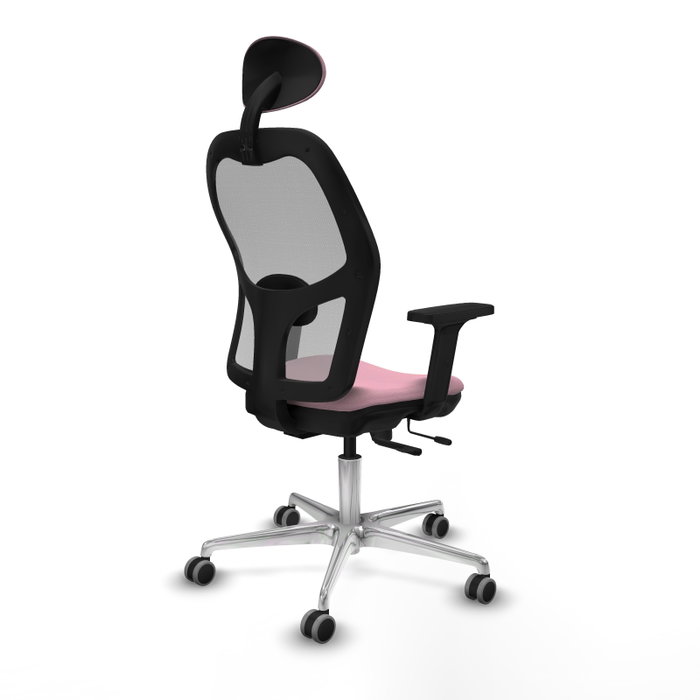 PIQUERAS Y CRESPO Silla de oficina Jorquera Rosa y Gris con Mecanismo Sincro/Traslack