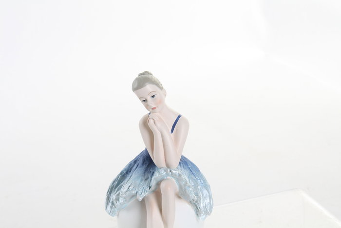 DKD Home Decor Figura de Bailarina Azul en Resina