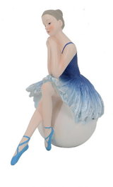 DKD Home Decor Figura de Bailarina Azul en Resina