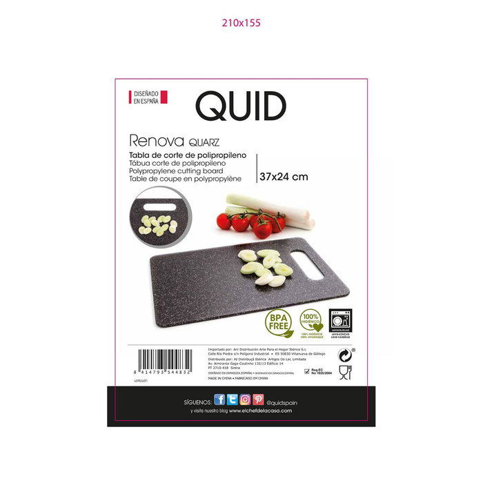Tabla Corte Polipropileno Renova Quarz Quid 37x24x0,8 cm