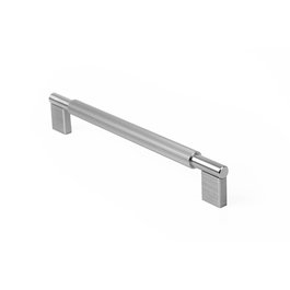 Viefe Tirador Arpa Aluminio Efecto Inox, Laton Cepillado, Negro Cepillado Dist. Agujero 192Mm