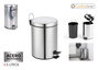 Confortime Cubo de Basura de Metal con Pedal 5 Litros - 20 cm de Ancho x 27.4 cm de Alto x 26 cm de Largo (6 Unidades)