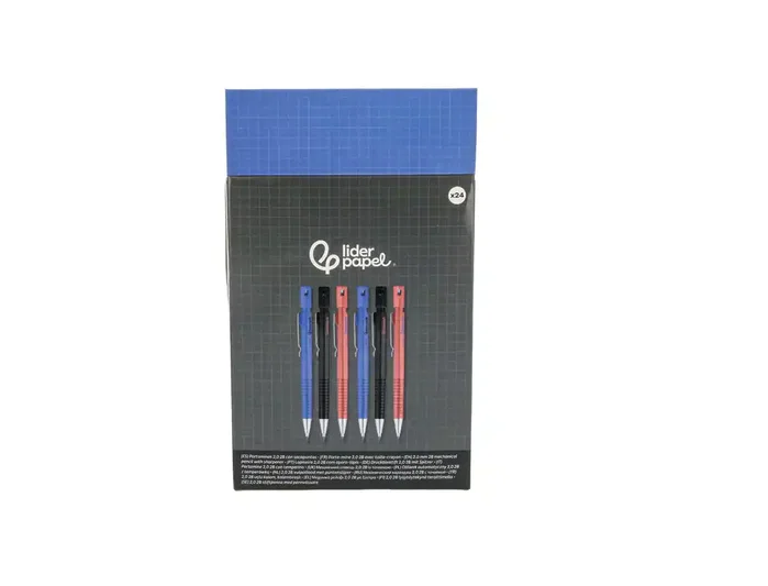 Liderpapel Portaminas Tech con clip y sacapuntas 2 mm 3 colores surtidos