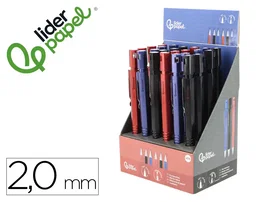 Liderpapel Portaminas Tech con clip y sacapuntas 2 mm 3 colores surtidos