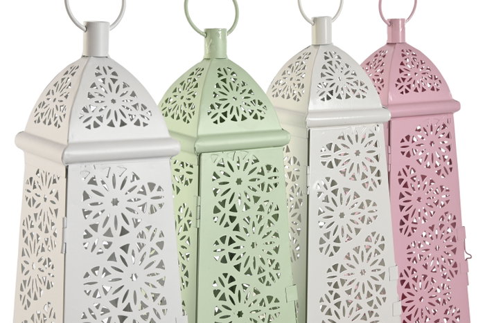 DKD Home Decor Farola Blanco Verde 13 x 43 x 13 cm (4 Unidades)