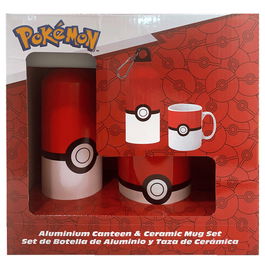 KIDS LICENSING Set Cantimplora Aluminio 500ml + Taza Ceramica Pokemon