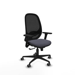 PIQUERAS Y CRESPO Silla de oficina Cilanco con mecanismo Sincro, Gris oscuro y Negro