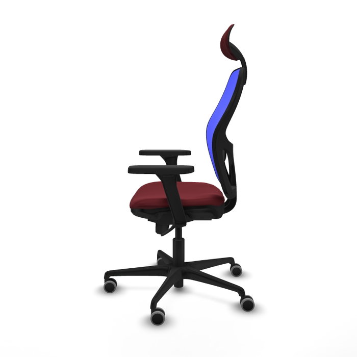 PIQUERAS Y CRESPO Silla de oficina Jorquera con mecanismo Sincro, Granate y Azul PIQUERAS Y CRESPO Silla de oficina Jorquera con mecanismo Sincro, Granate y Azul