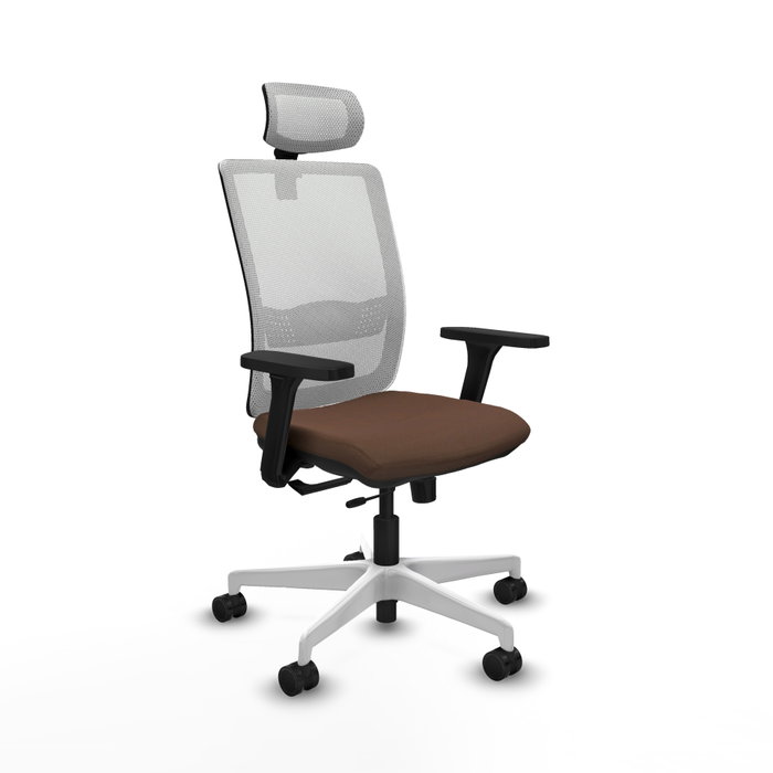 PIQUERAS Y CRESPO Silla de oficina Haches con mecanismo Sincro/Traslack Marrón y Blanco PIQUERAS Y CRESPO Silla de oficina Haches con mecanismo Sincro/Traslack Marrón y Blanco