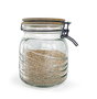 La Mediterranea Tarro de Vidrio con Tapa de Acacia, 1000 ml, 11,5 cm Ancho x 11,7 cm Largo x 14,9 cm Alto (24 Unidades)